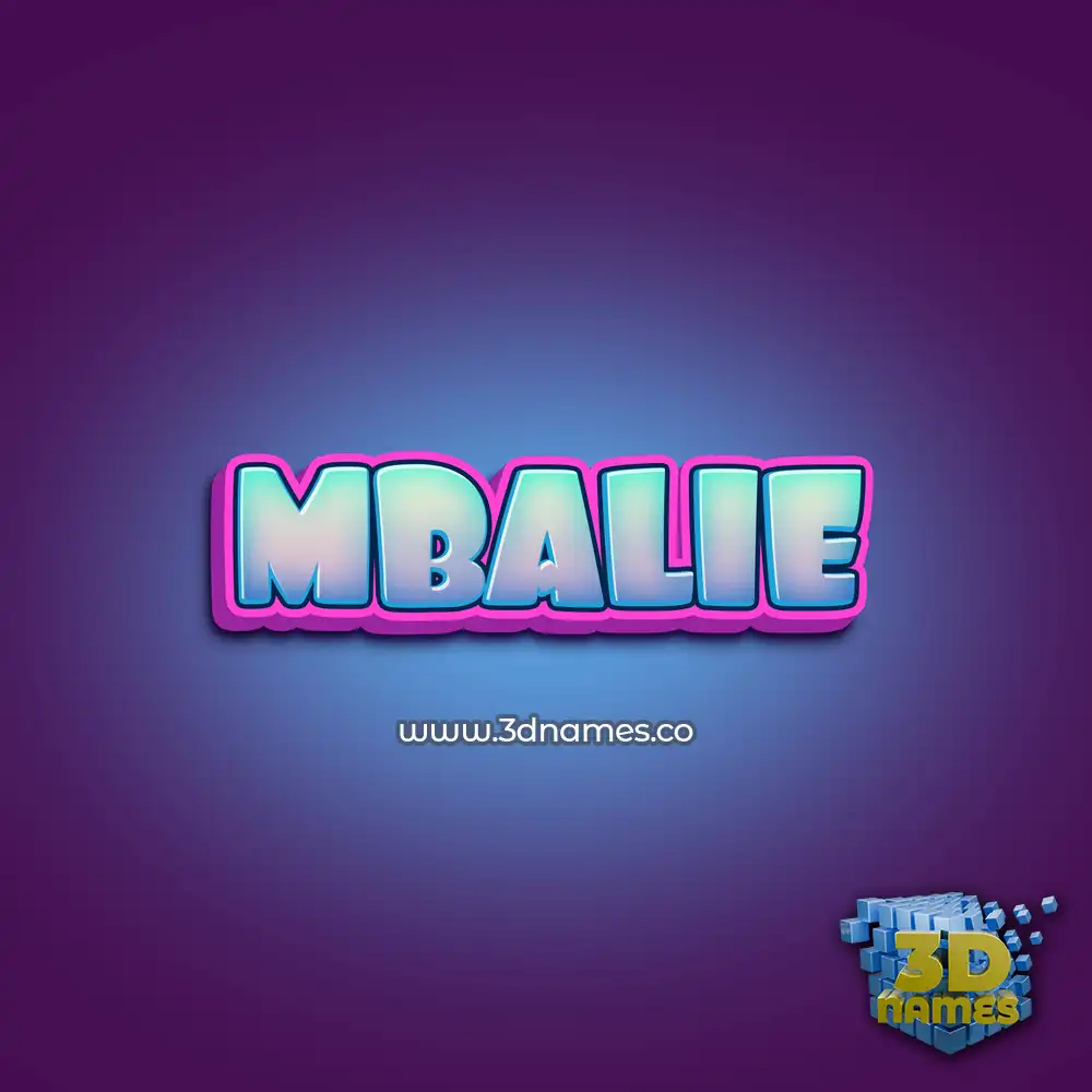 mbalie in Phat Purple style - 3D name wallpaper