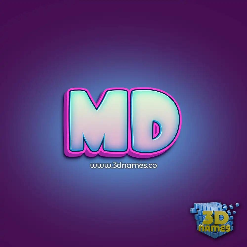 md in Phat Purple style - 3D name wallpaper