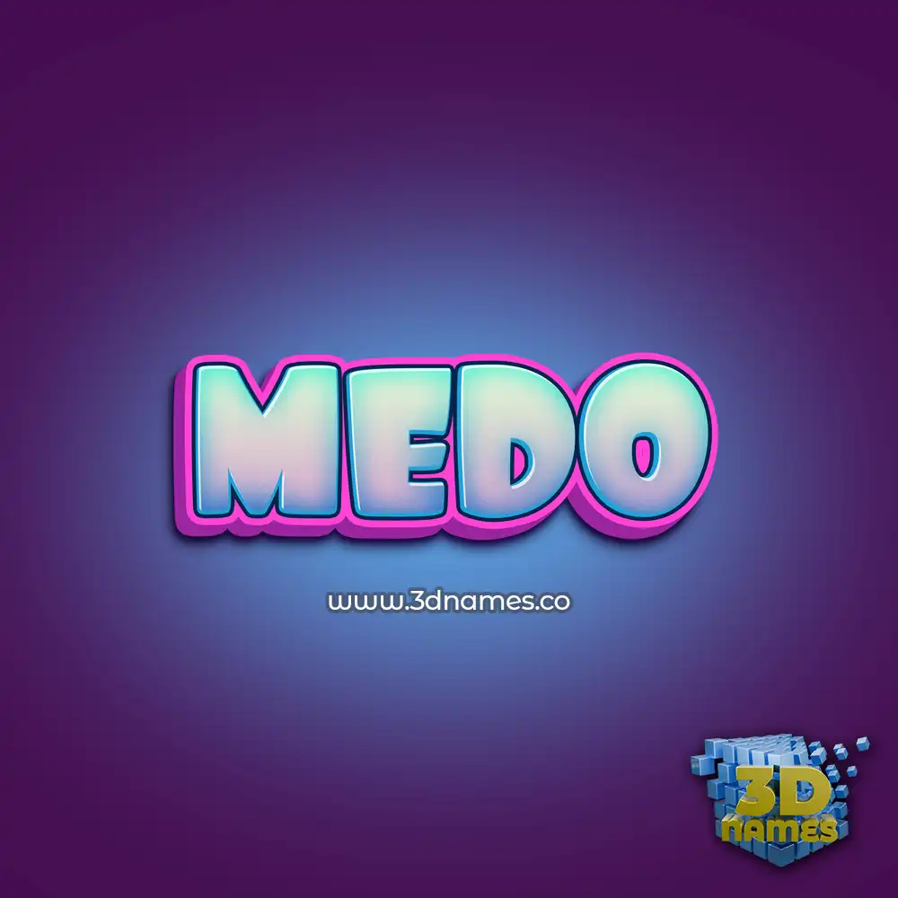 medo in Phat Purple style - 3D name wallpaper