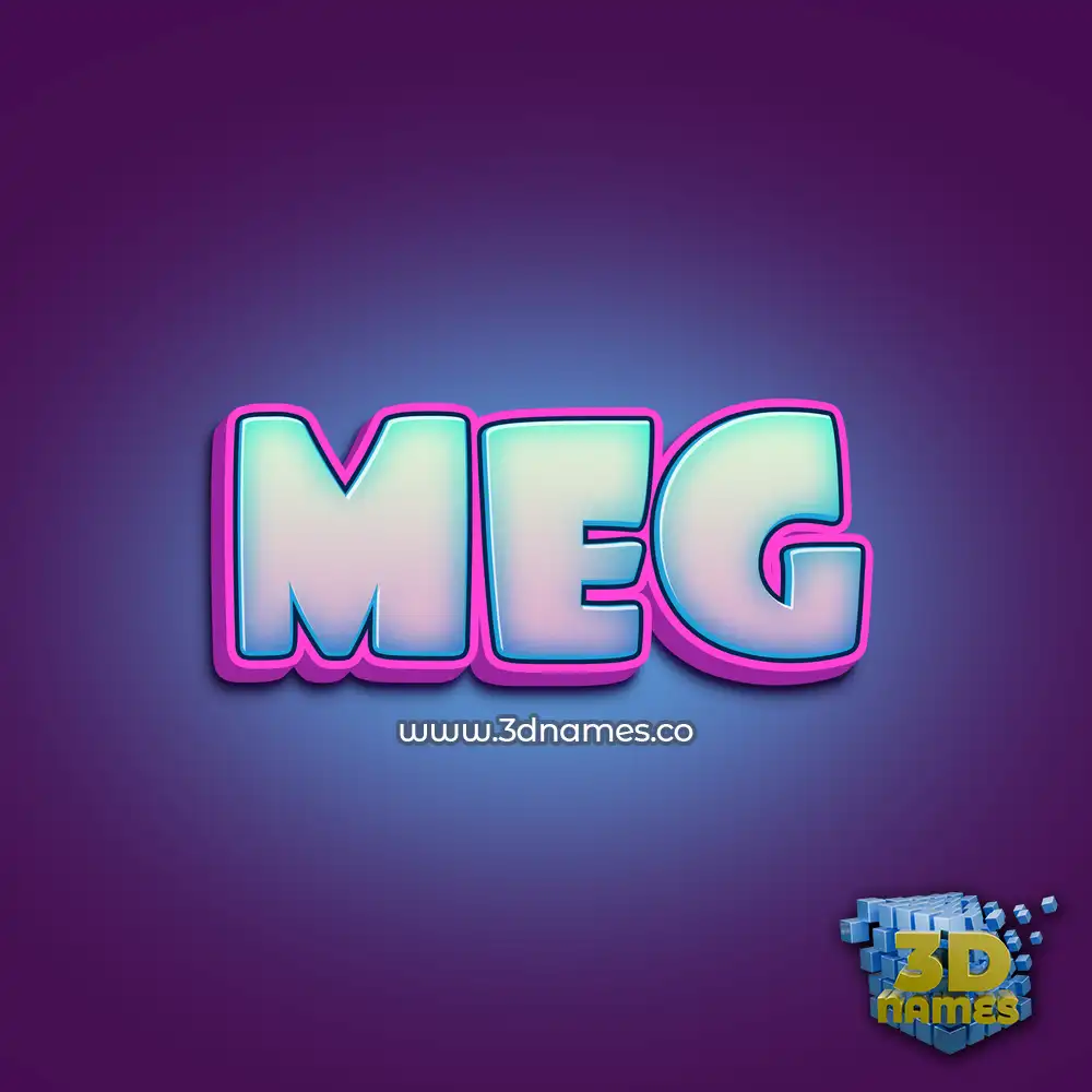 meg in Phat Purple style - 3D name wallpaper
