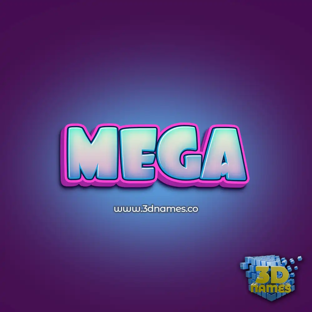 mega in Phat Purple style - 3D name wallpaper
