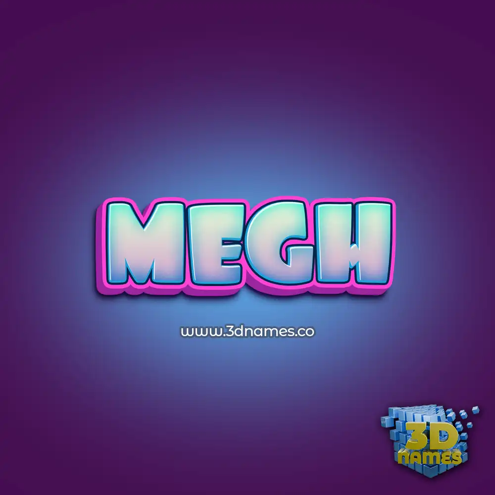 megh in Phat Purple style - 3D name wallpaper