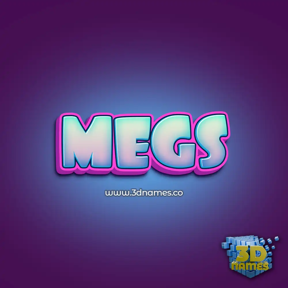 megs in Phat Purple style - 3D name wallpaper