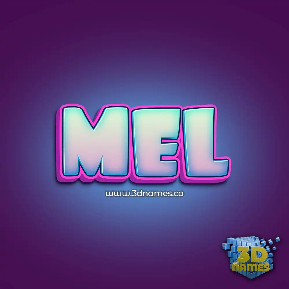 mel in Phat Purple style - 3D name wallpaper