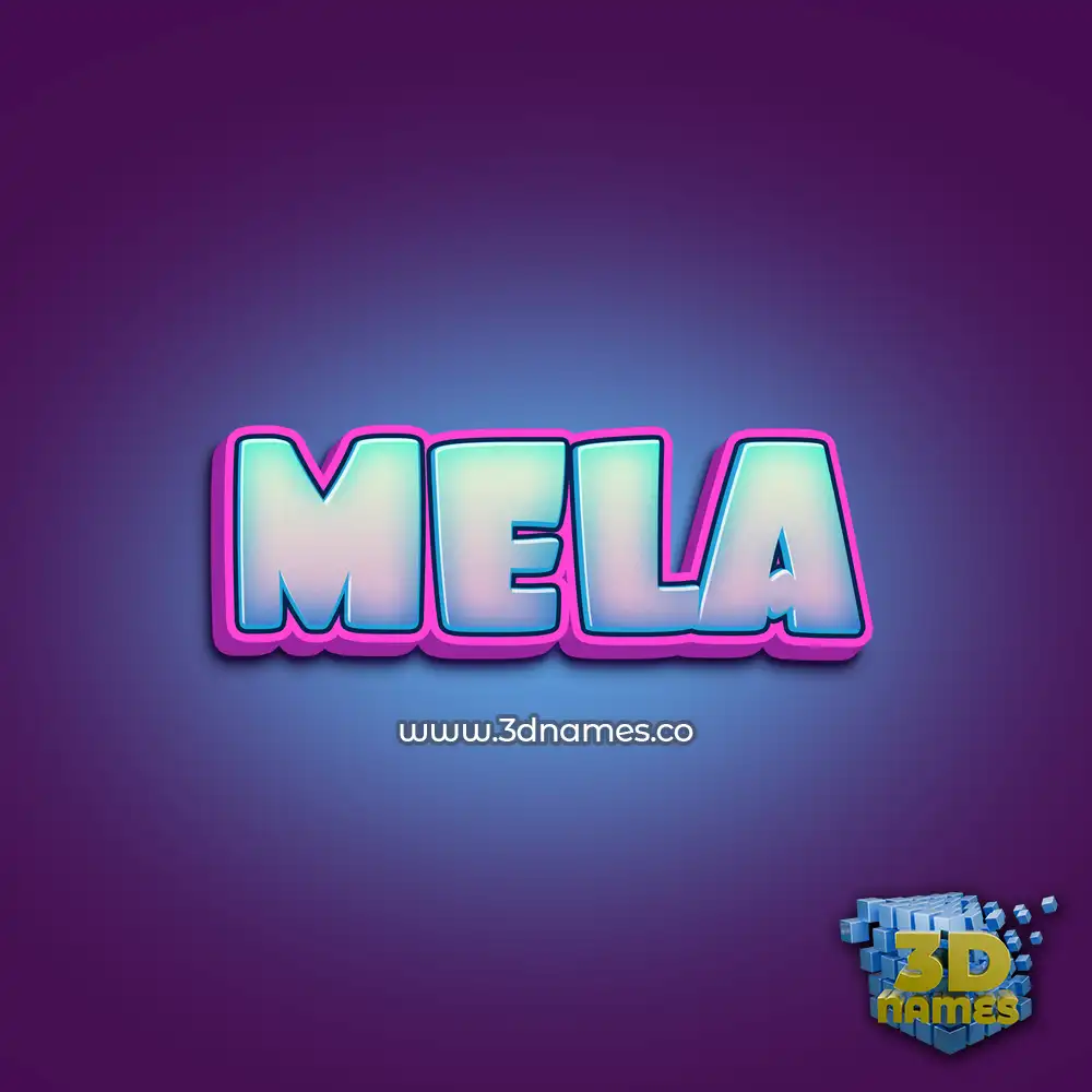 mela in Phat Purple style - 3D name wallpaper