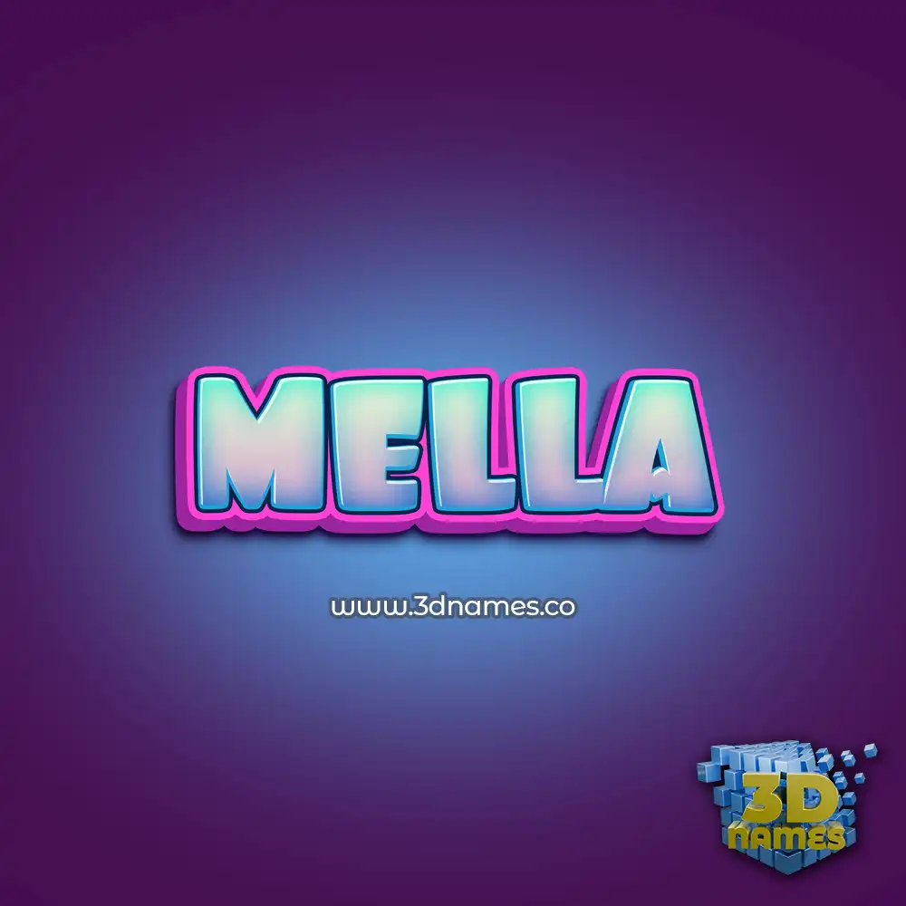 mella in Phat Purple style - 3D name wallpaper