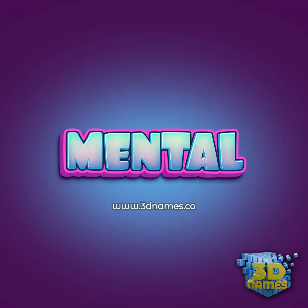mental in Phat Purple style - 3D name wallpaper