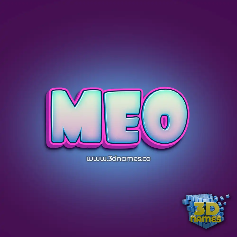 meo in Phat Purple style - 3D name wallpaper