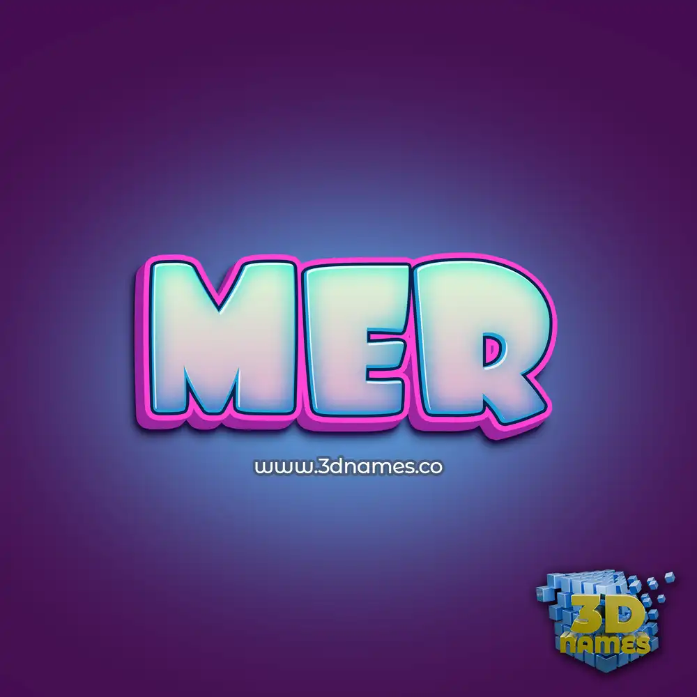 mer in Phat Purple style - 3D name wallpaper