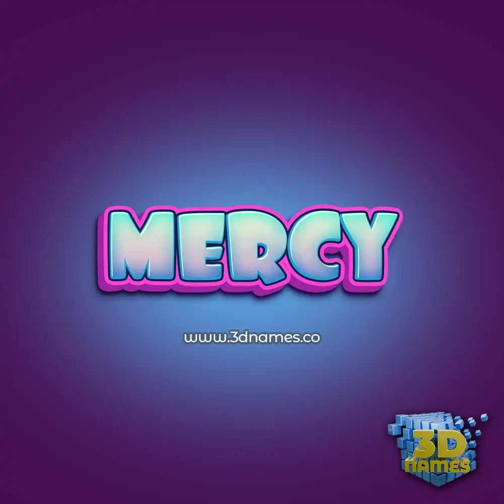 mercy in Phat Purple style - 3D name wallpaper