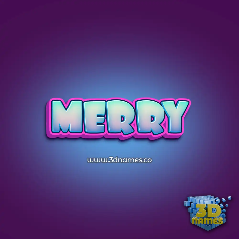merry in Phat Purple style - 3D name wallpaper