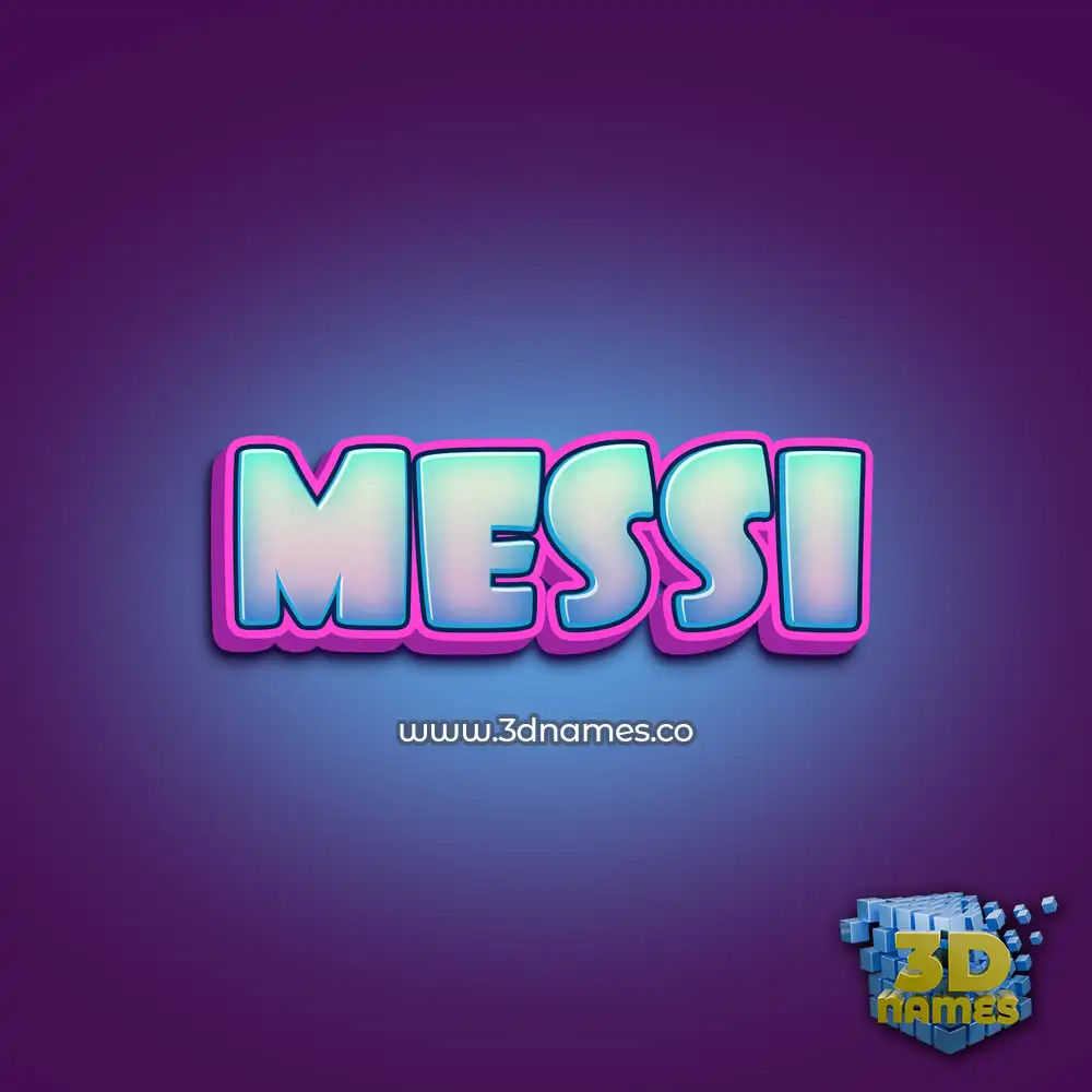 messi in Phat Purple style - 3D name wallpaper