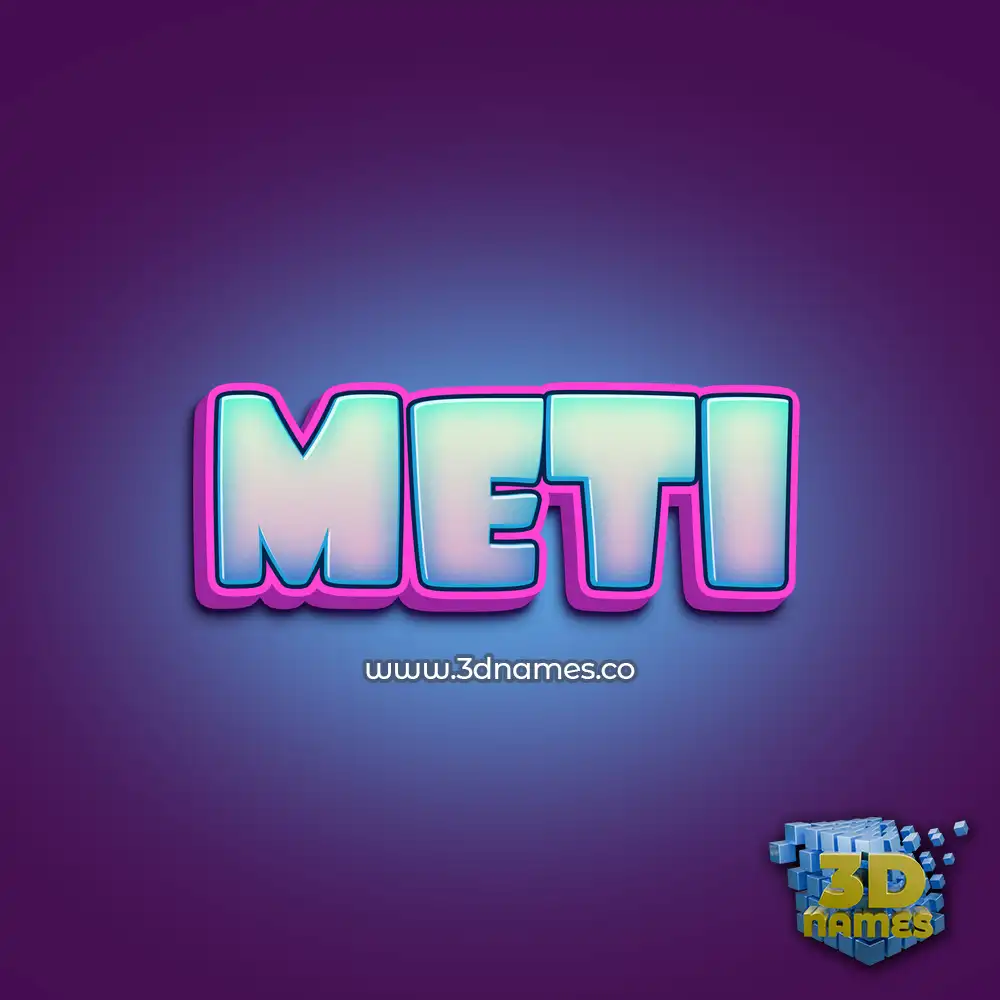 meti in Phat Purple style - 3D name wallpaper