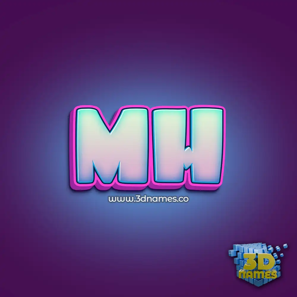mh in Phat Purple style - 3D name wallpaper