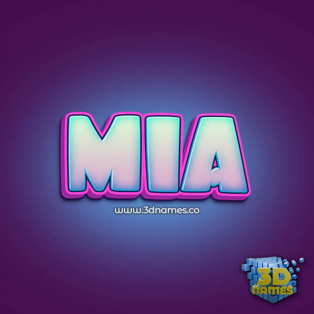mia in Phat Purple style - 3D name wallpaper