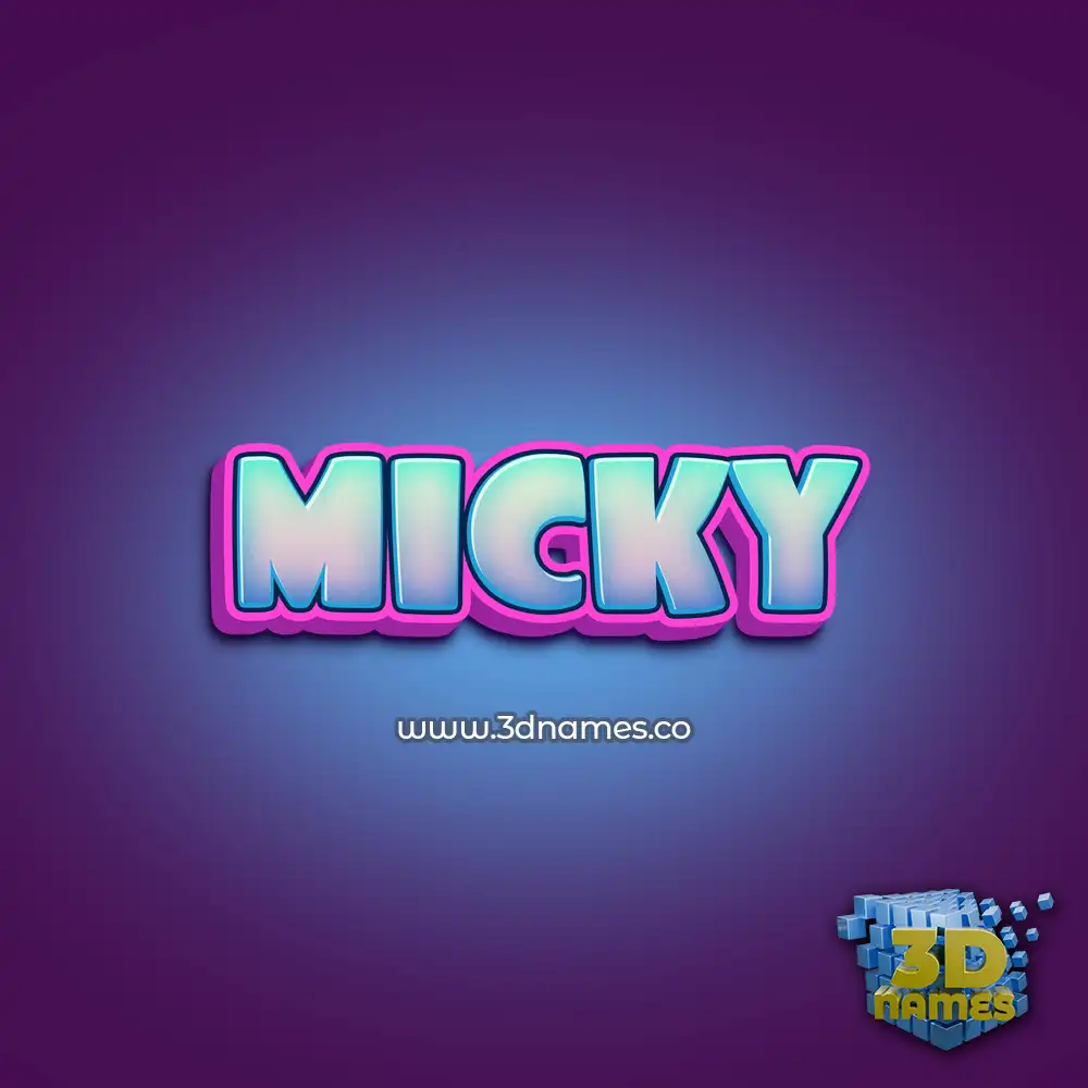 micky in Phat Purple style - 3D name wallpaper