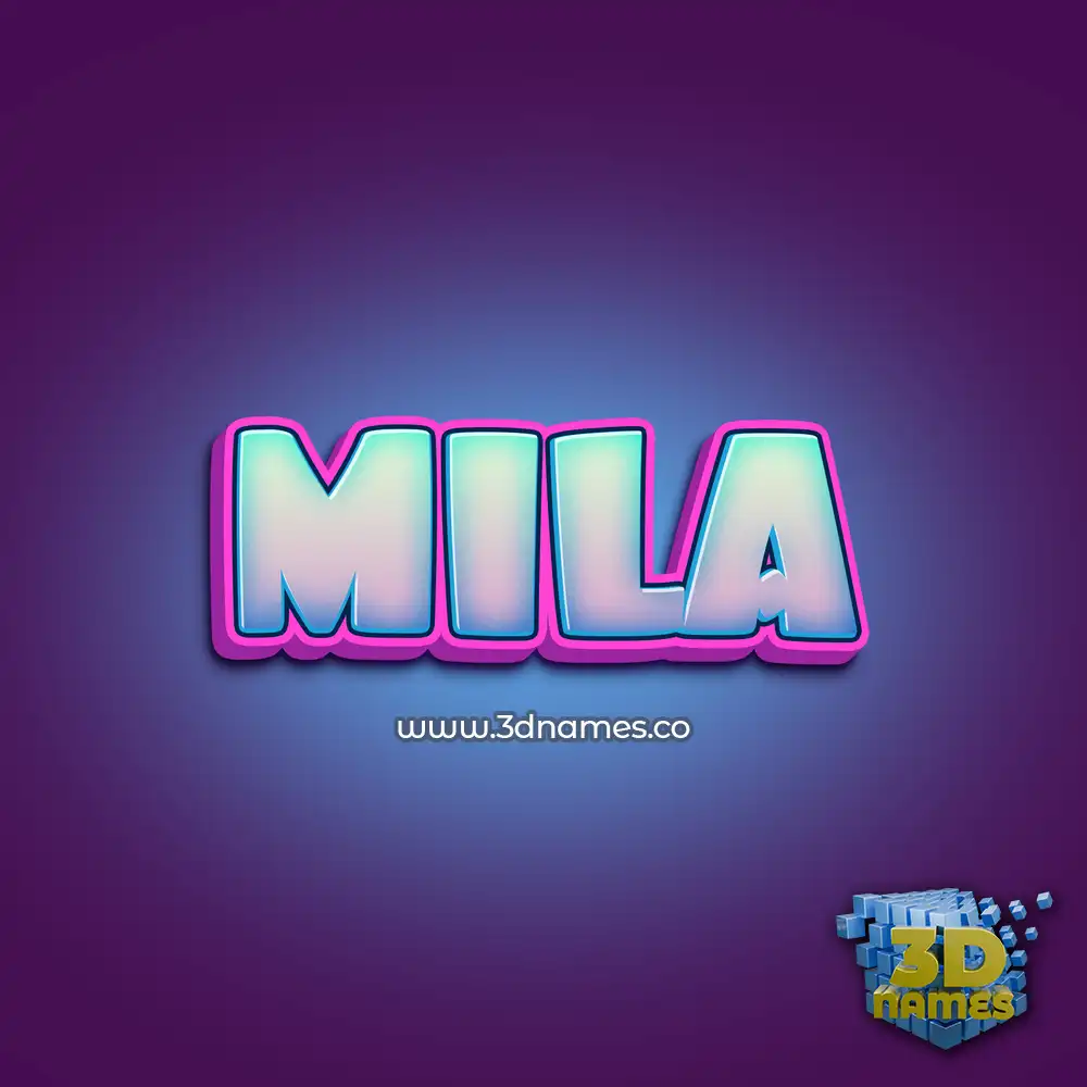 mila in Phat Purple style - 3D name wallpaper