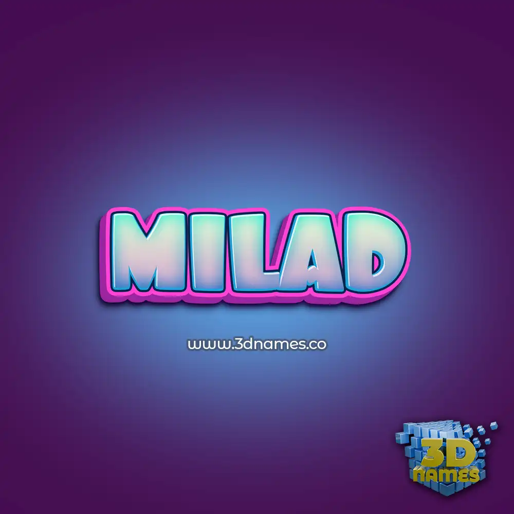 milad in Phat Purple style - 3D name wallpaper