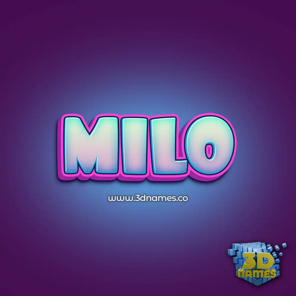 milo in Phat Purple style - 3D name wallpaper