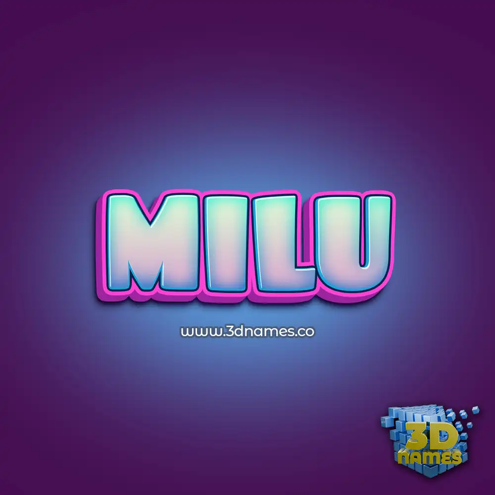 milu in Phat Purple style - 3D name wallpaper