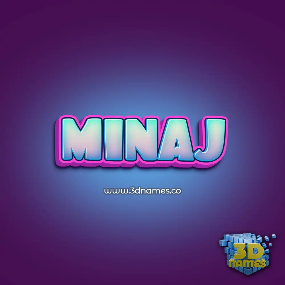 minaj in Phat Purple style - 3D name wallpaper