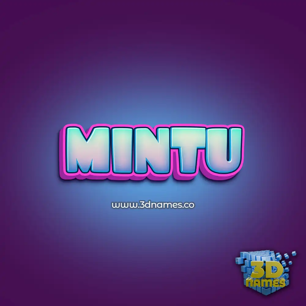 mintu in Phat Purple style - 3D name wallpaper