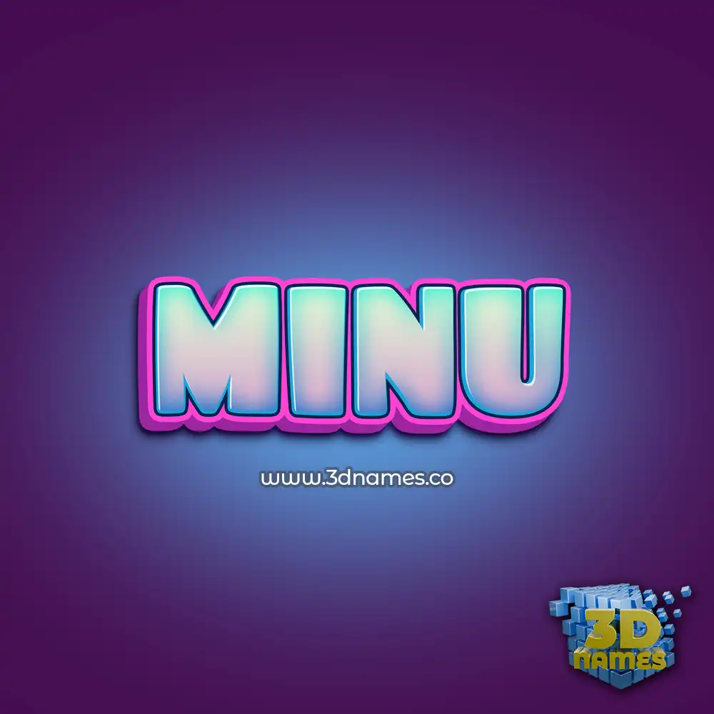 minu in Phat Purple style - 3D name wallpaper