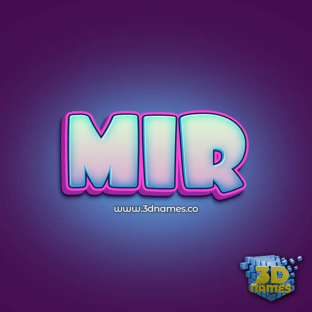 mir in Phat Purple style - 3D name wallpaper