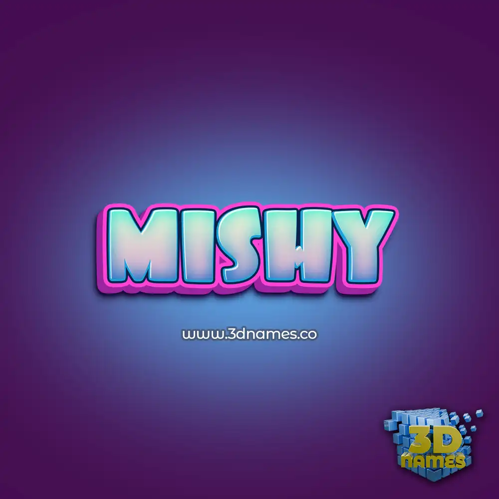 mishy in Phat Purple style - 3D name wallpaper