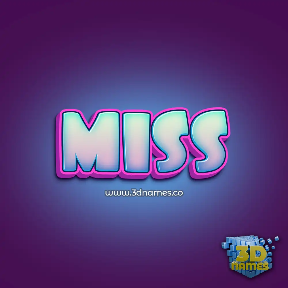 miss in Phat Purple style - 3D name wallpaper