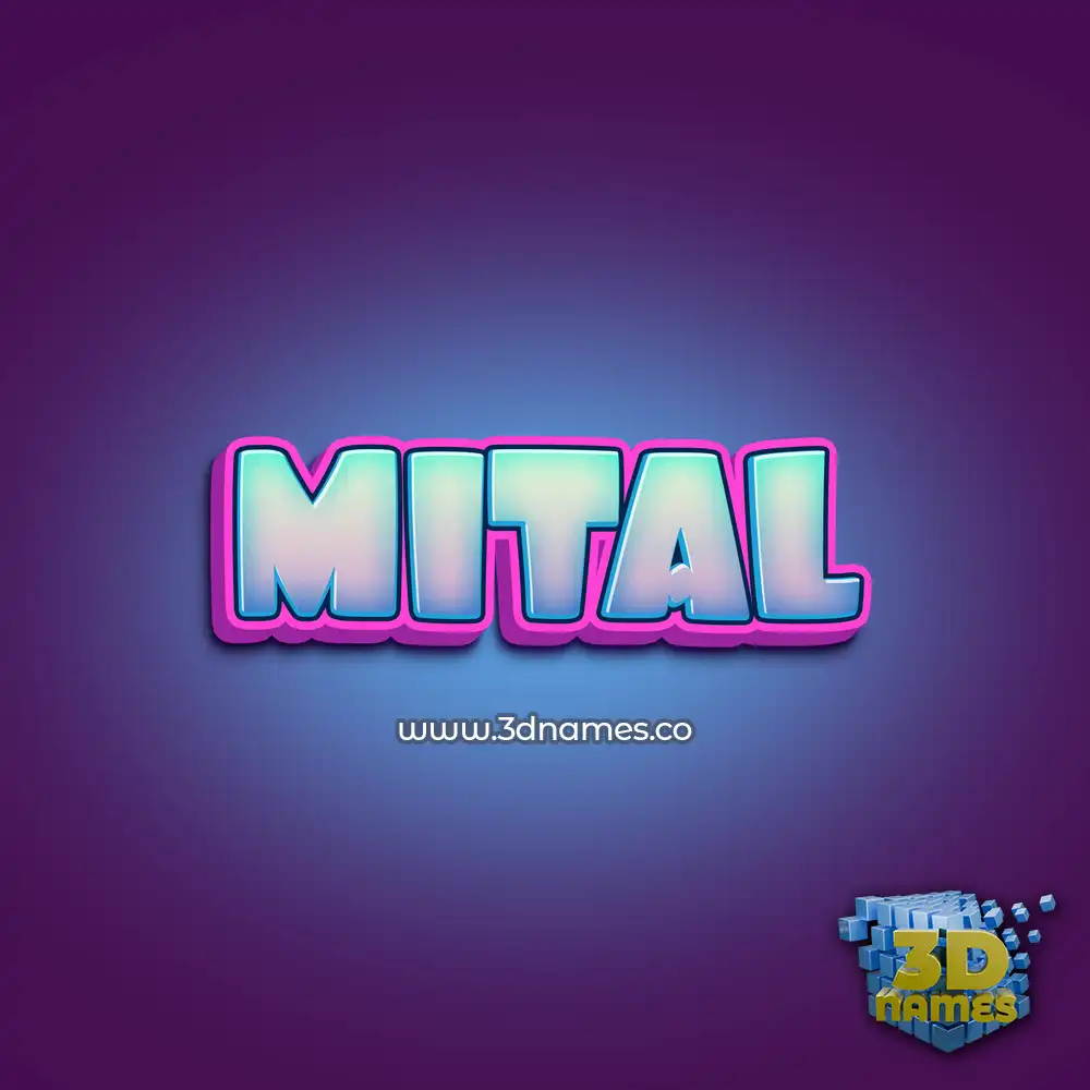 mital in Phat Purple style - 3D name wallpaper