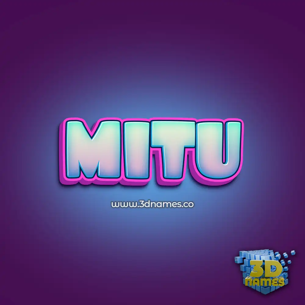 mitu in Phat Purple style - 3D name wallpaper