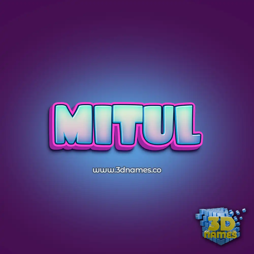 mitul in Phat Purple style - 3D name wallpaper