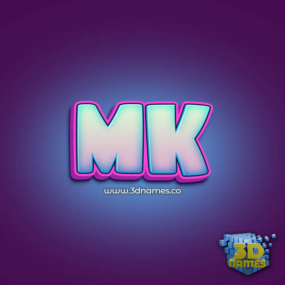 mk in Phat Purple style - 3D name wallpaper
