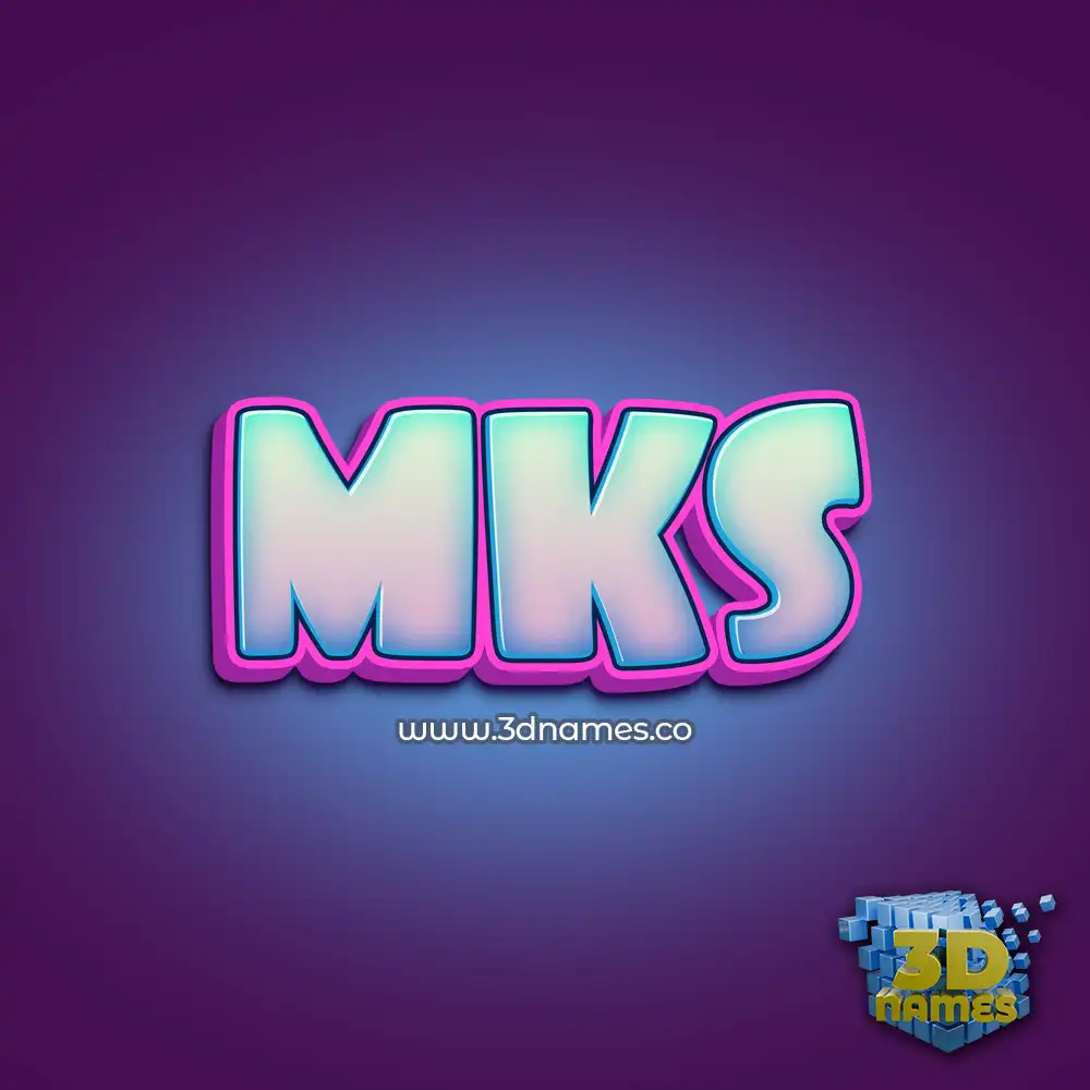 mks in Phat Purple style - 3D name wallpaper