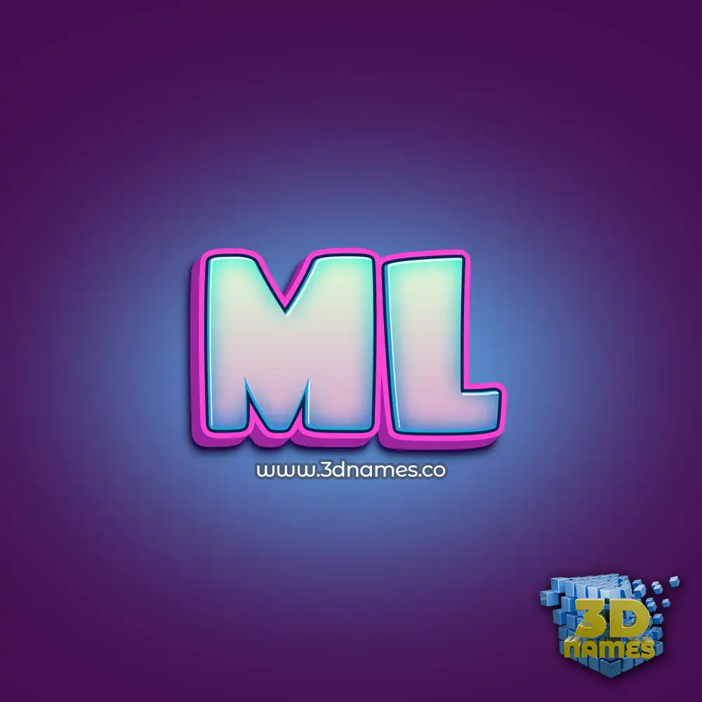 ml in Phat Purple style - 3D name wallpaper