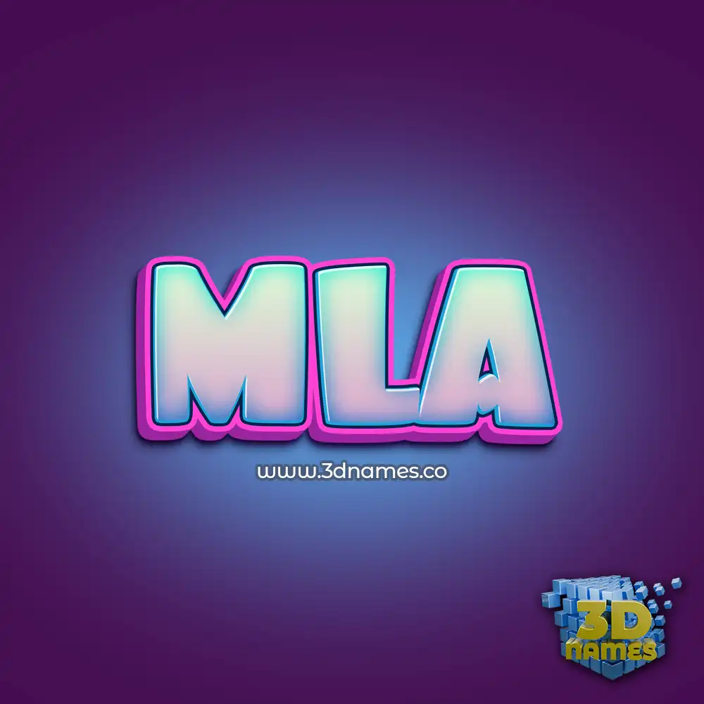 mla in Phat Purple style - 3D name wallpaper