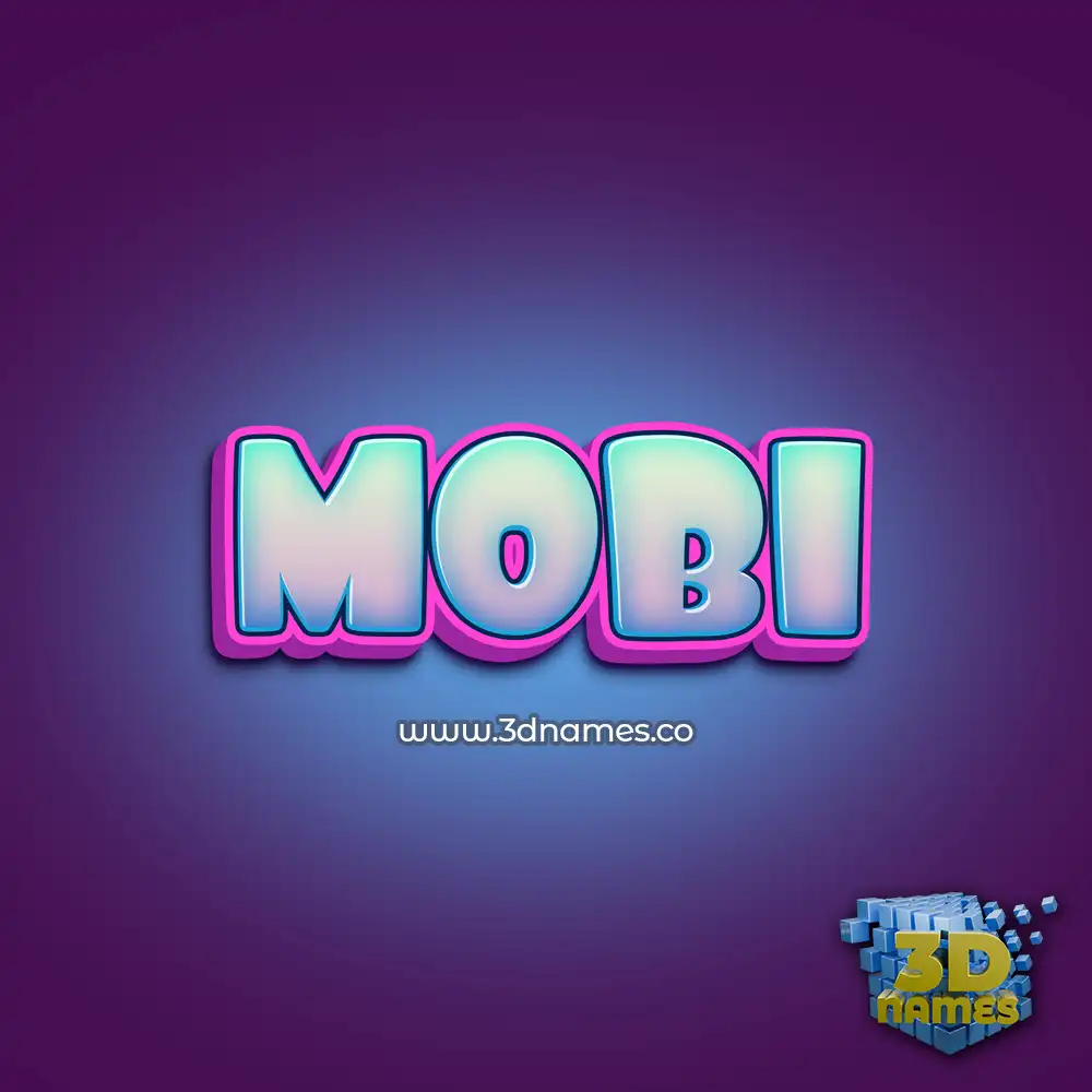 mobi in Phat Purple style - 3D name wallpaper