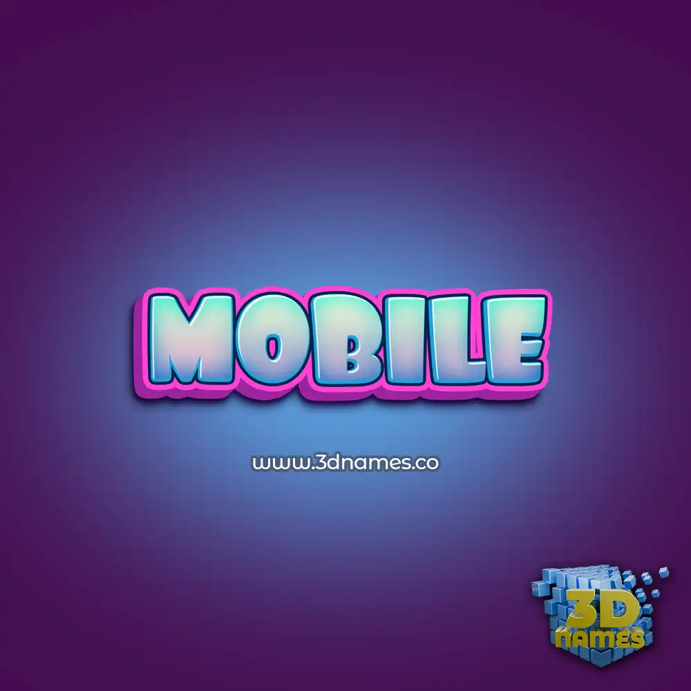 mobile in Phat Purple style - 3D name wallpaper