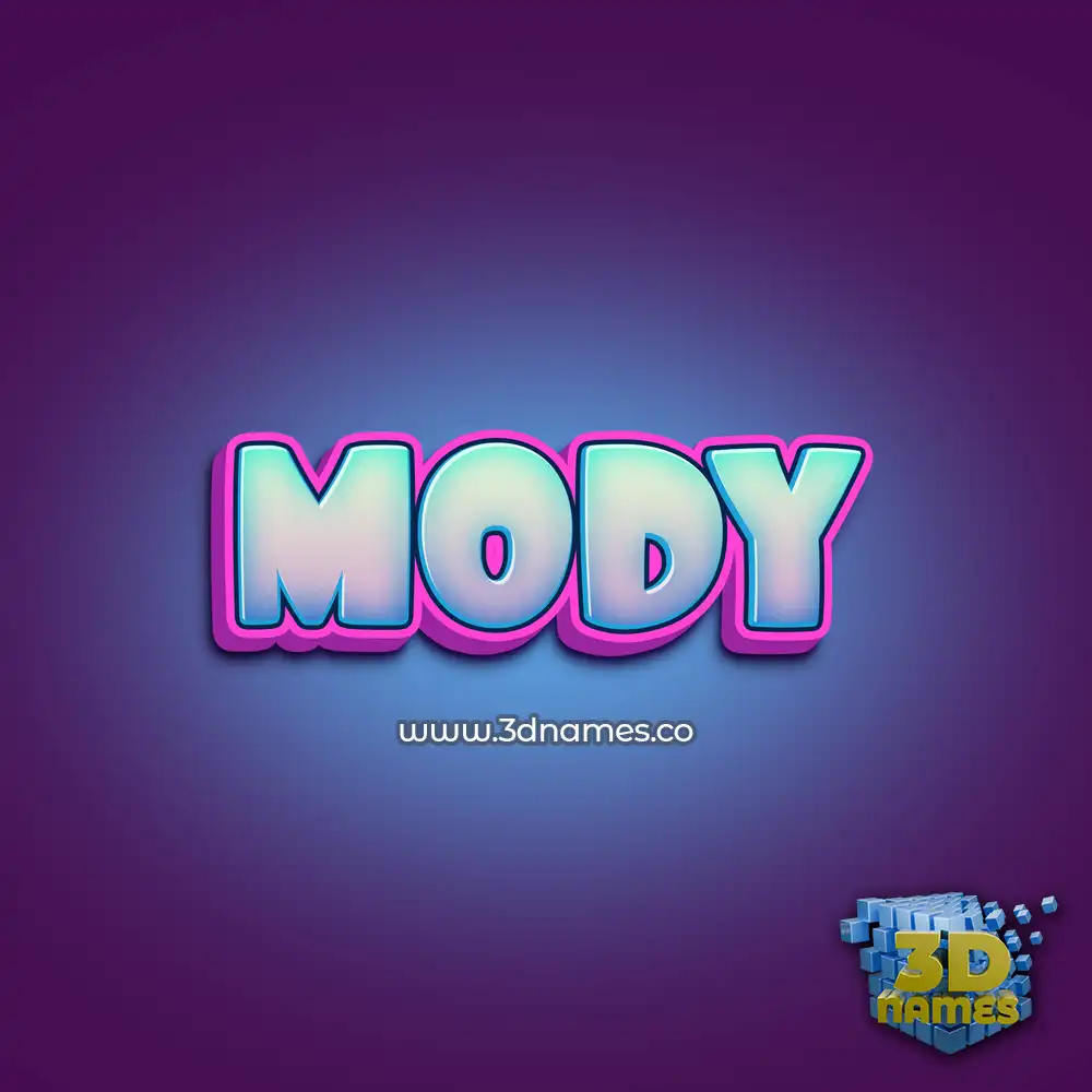 mody in Phat Purple style - 3D name wallpaper