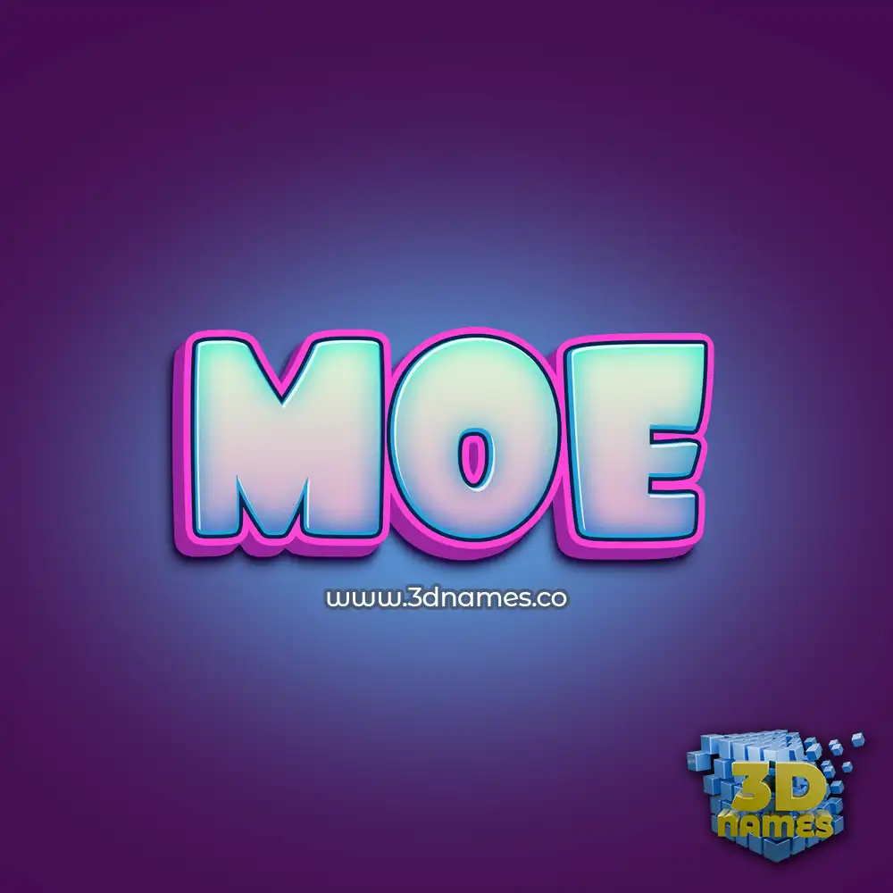 moe in Phat Purple style - 3D name wallpaper