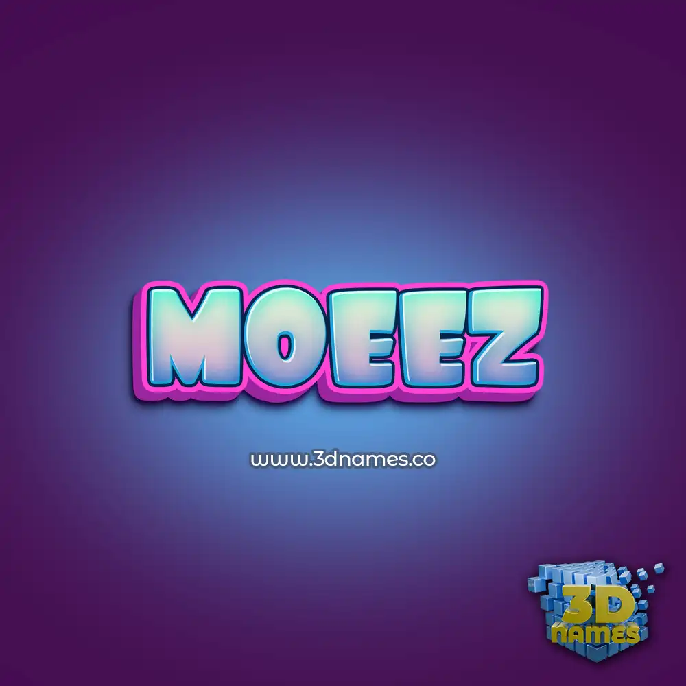 moeez in Phat Purple style - 3D name wallpaper