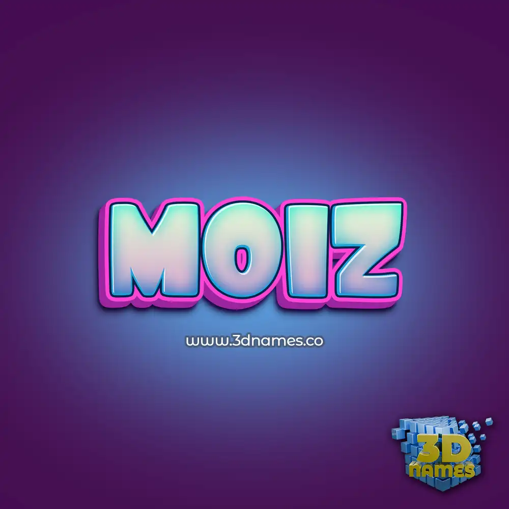 moiz in Phat Purple style - 3D name wallpaper