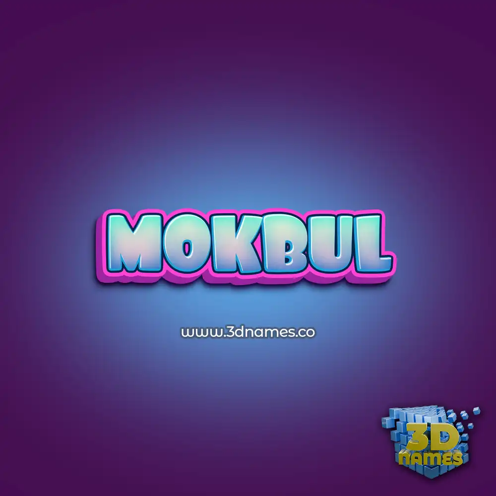 mokbul in Phat Purple style - 3D name wallpaper