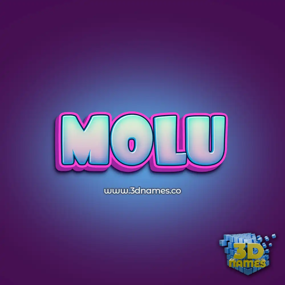 molu in Phat Purple style - 3D name wallpaper