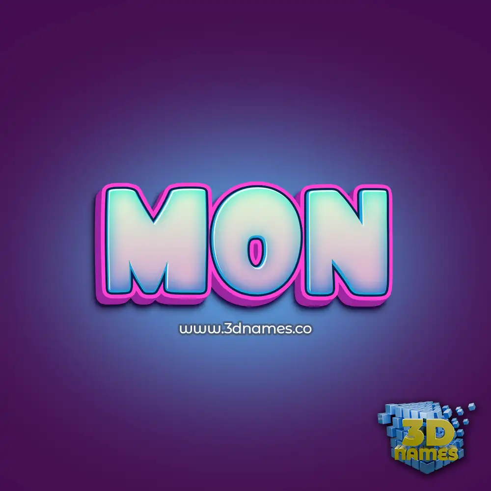 mon in Phat Purple style - 3D name wallpaper