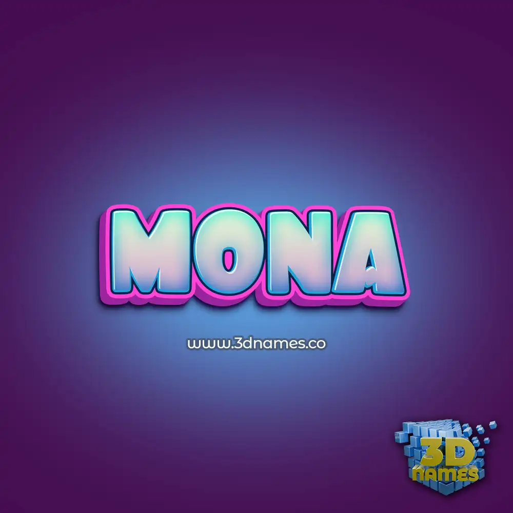mona in Phat Purple style - 3D name wallpaper