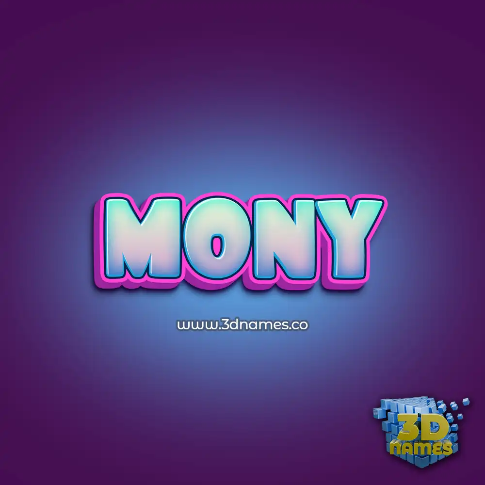 mony in Phat Purple style - 3D name wallpaper