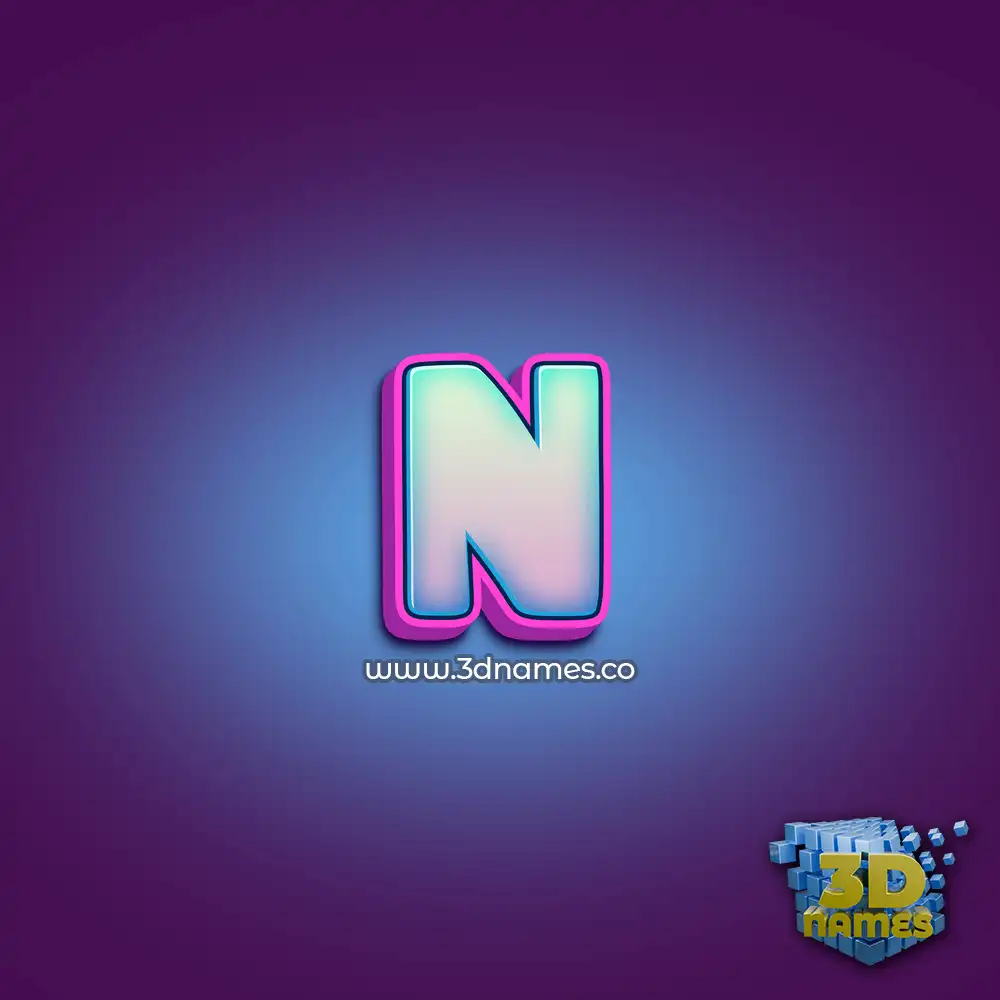 n in Phat Purple style - 3D name wallpaper
