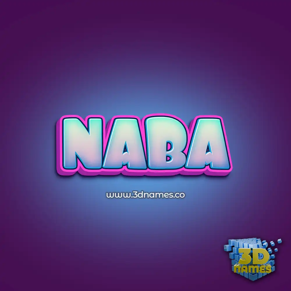 naba in Phat Purple style - 3D name wallpaper